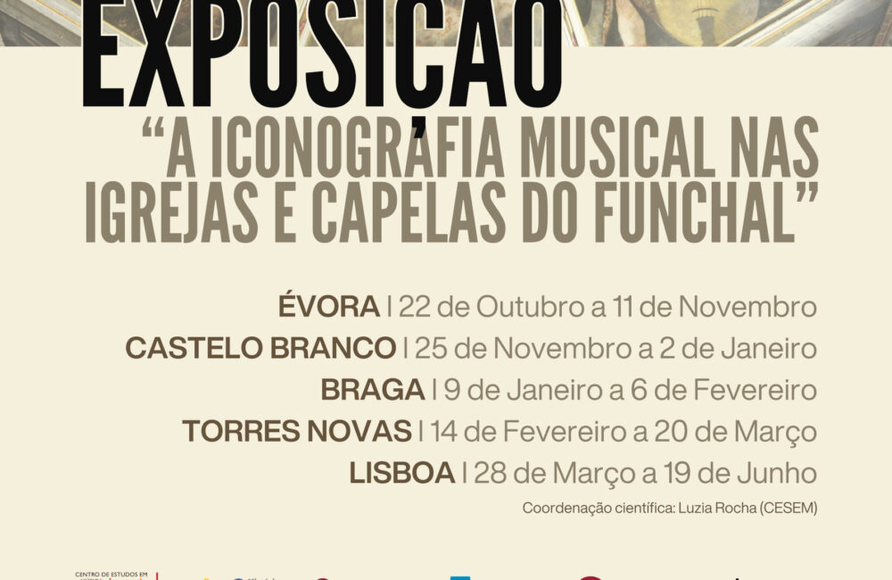 Cartaz da exposição itinerante “A Iconografia Musical nas Igrejas e Capelas do Funchal”