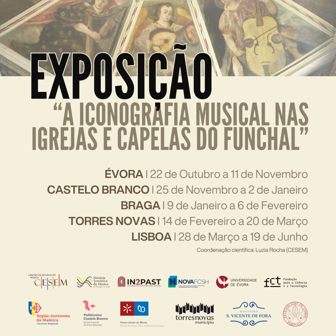 Cartaz da exposição itinerante “A Iconografia Musical nas Igrejas e Capelas do Funchal”